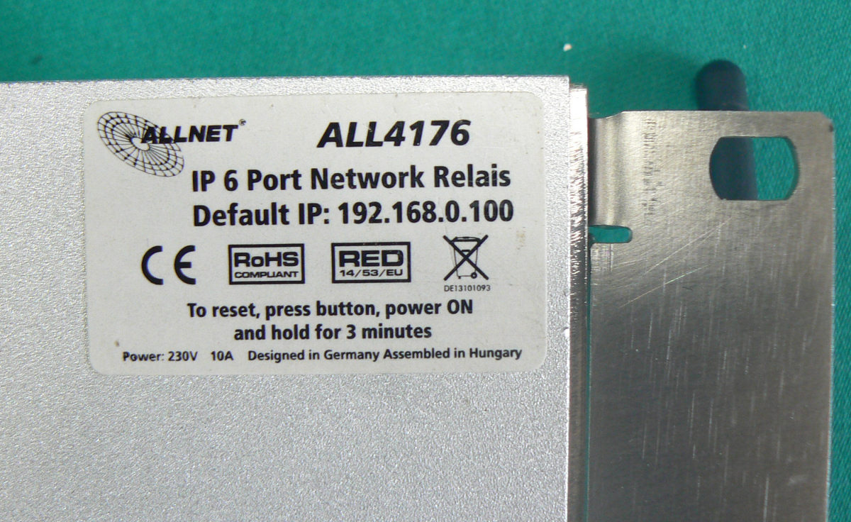 Allnet ALL4176v3 Schaltsteck-dosenleiste 6-fach für IP Gebäude Automation