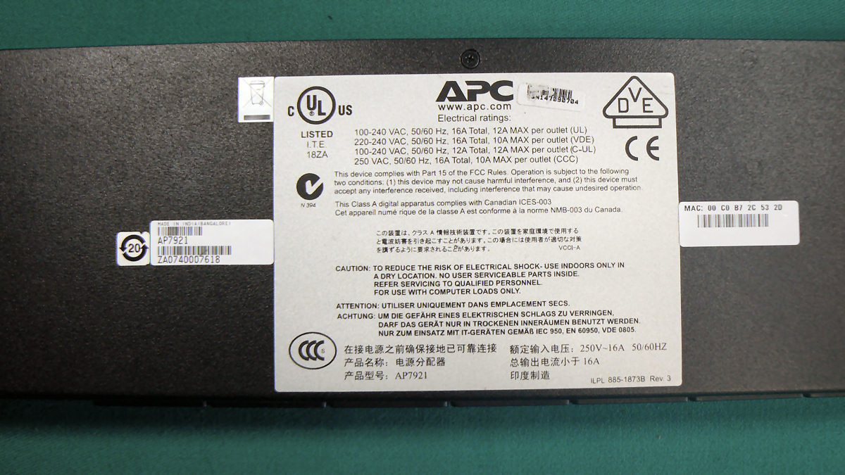 APC Rack PDU - AP7921B - Stromverteilung
